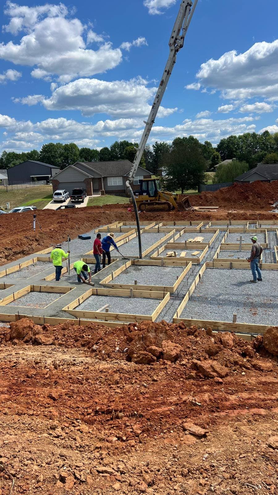 Construction site concrete work