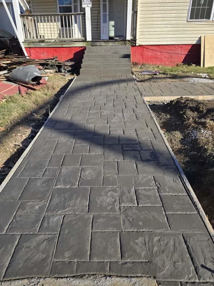 Stamped concrete design